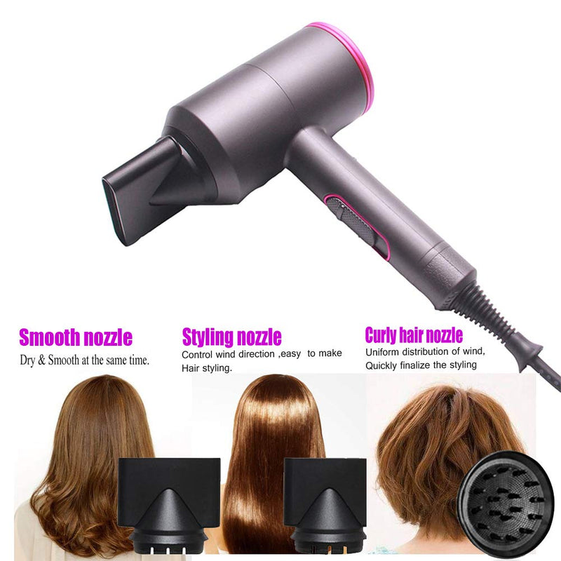 Professional 1800W Hair Blow Dryer Powerful AC Motor Hair Protection from Heat in Iron/Fuchsia