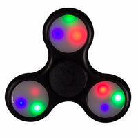 Black LED Light Fidget Tri Spinner Focus Toys ABS Finger Ball For Kids and Adult