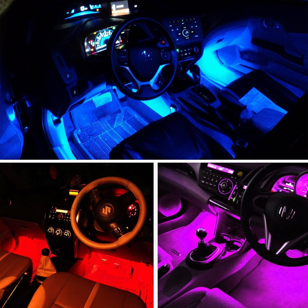 Cool Car RGB LED Strip Lights With Remote in 4 Strips