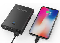 RAVPower Basis Series RP-PB071-BK Dual USB Port 10400mAh iSmart Portable Charger Power Bank in Black