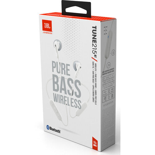 JBL Tune 215BT Wireless Earbud Headphones (White)