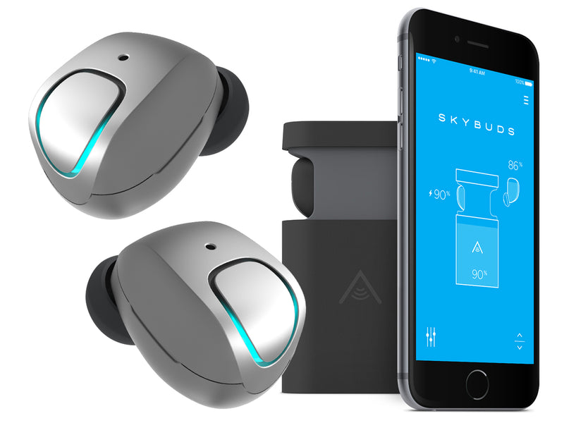 Alpha Audiotronics Skybuds - Truly Wireless Earbuds w/Digital Microphone, Adaptive Awareness & Mobile App