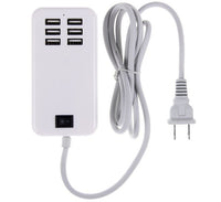 iTD Gear 6-Port USB Desktop Charging Station 6A 30W in White (MAX 2A Per Port)