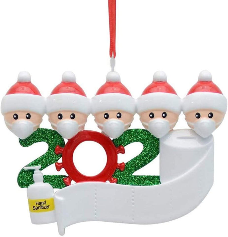 Santa Family Christmas Party Facemask Ornament 2021