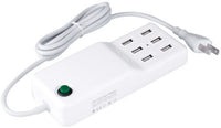 6-Port Rapid Portable USB Desktop Charging Station 12A 60W in White