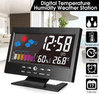 Digital Weather Station Thermometer & Hygrometer Clock