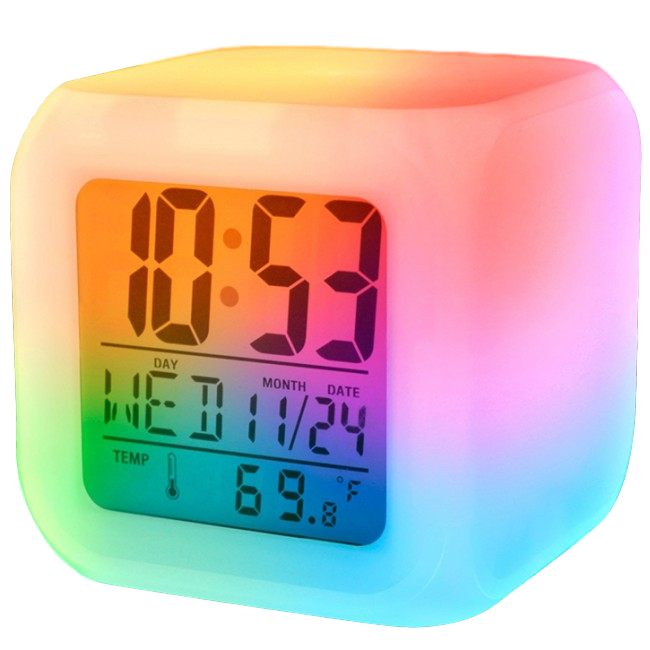 iTD Gear 7 Color LED Digital Alarm Clock w/Temperature