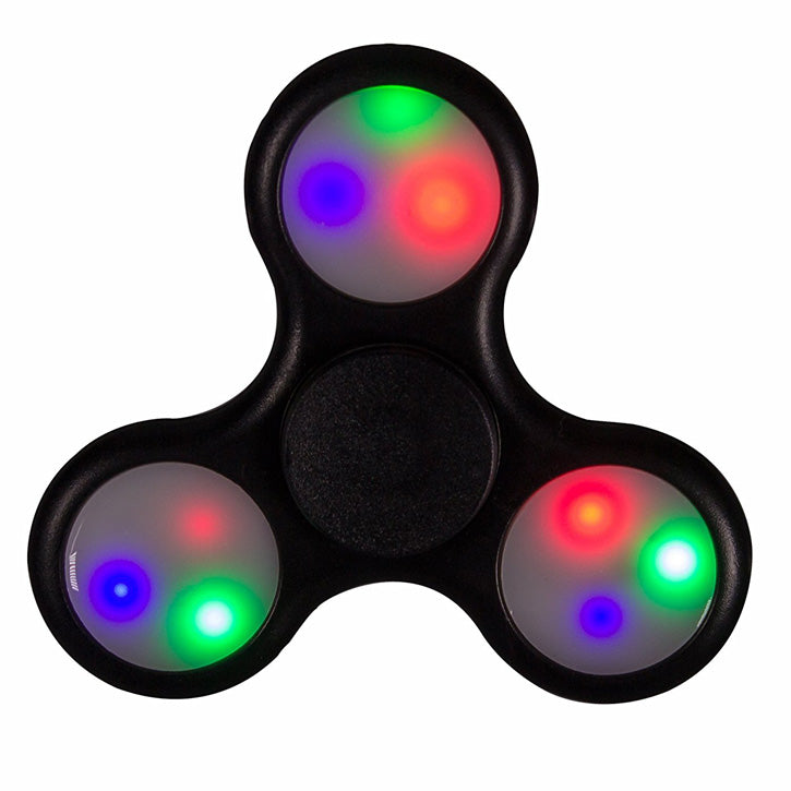 Black LED Light Fidget Tri Spinner Focus Toys ABS Finger Ball For Kids and Adult