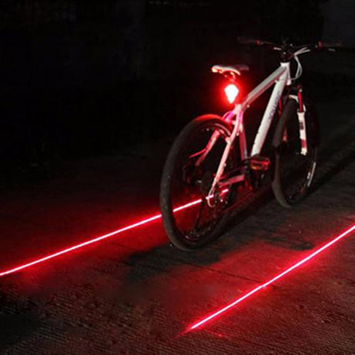 LED Tail & Side Laser Lights for Bikes w/7 Bright Modes