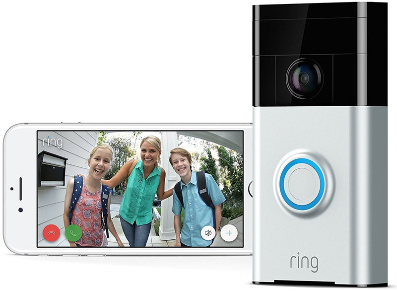Ring Wi-Fi Enabled Video Doorbell Works with Alexa In Satin Nickel
