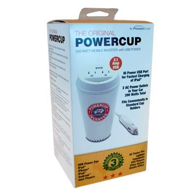 The Original PowerCup 200 Watt 2-Outlet/1 USB Car Power Inverter