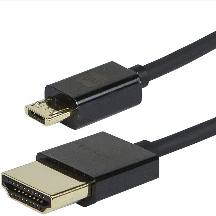 2-Pack Monoprice Ultra Slim Series Passive MHL 3.0 Cable w/standard 5-pin micro USB to HDMI