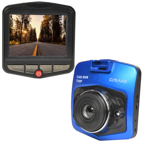Craig CCR9030 720p Digital Dash Cam w/2.4" LCD & Windshield Mount (Blue)