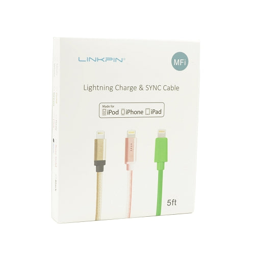 5' LinkPin MFi Lightning to USB Charge/Sync Cable - For Apple Devices with Lightning Connector (Green)