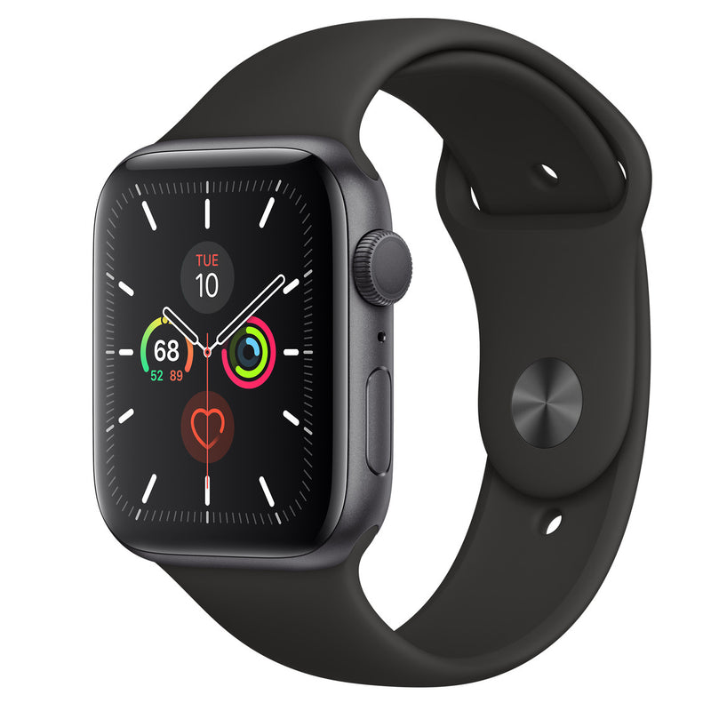 Apple Watch Series 5 GPS, 44mm Space Gray Aluminum Case with Black Sport Band