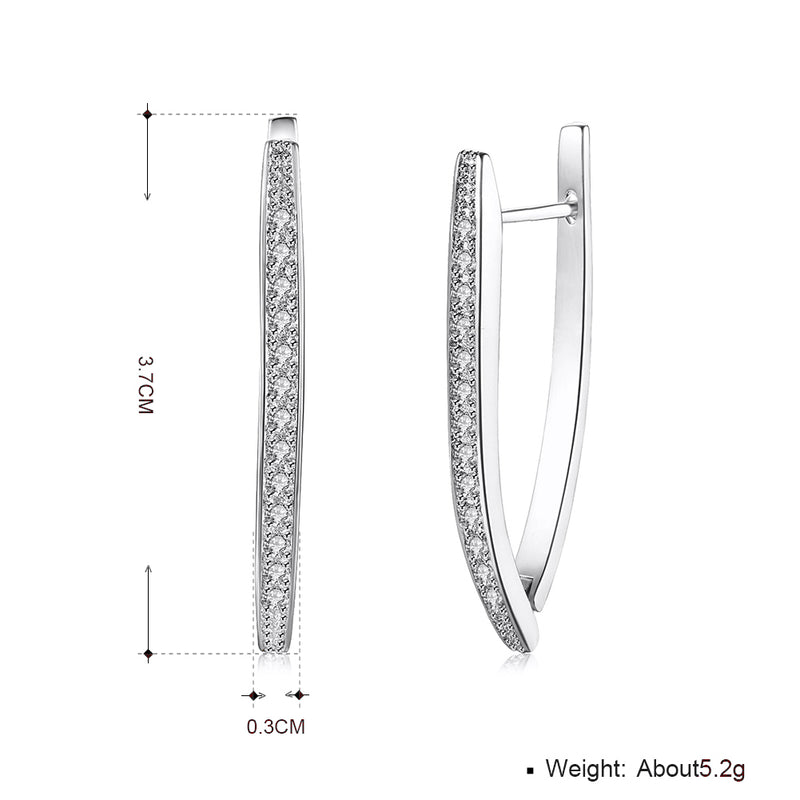 Swarovski Crystal Micro-Pav'e Curved Huggie Earrings Set in 18K Gold Plated