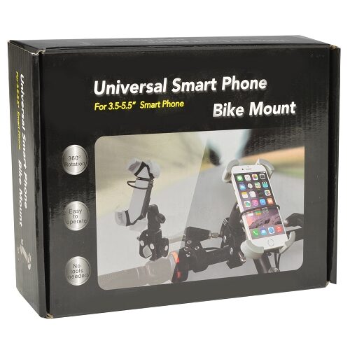 Universal Smart Phone Bike Handlebar Mount for 3.5-5.5" Phones (Gray)