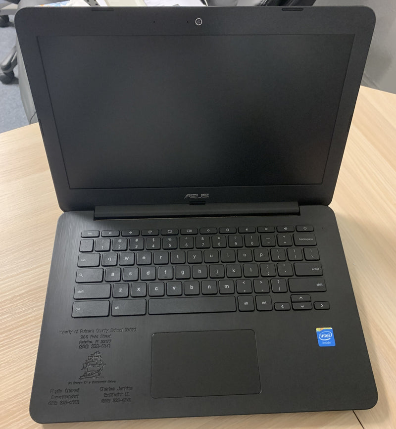 ASUS Chromebook C300MA-DB01 13.3 Inch Intel Celeron 2GB 16GB SSD in Black - ENGRAVED