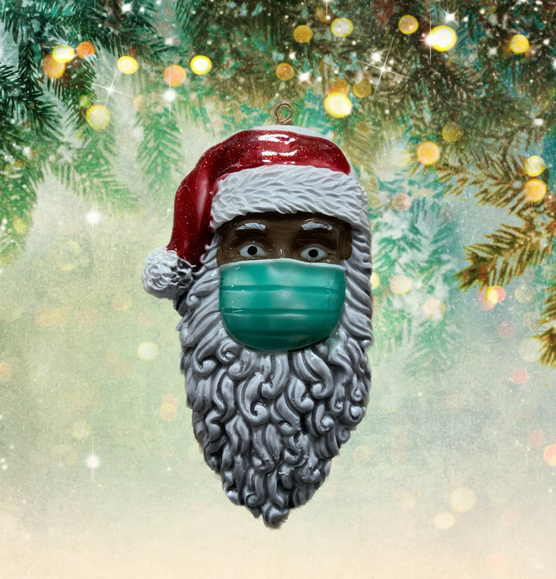 Santa Christmas Facemask Ornament 2020