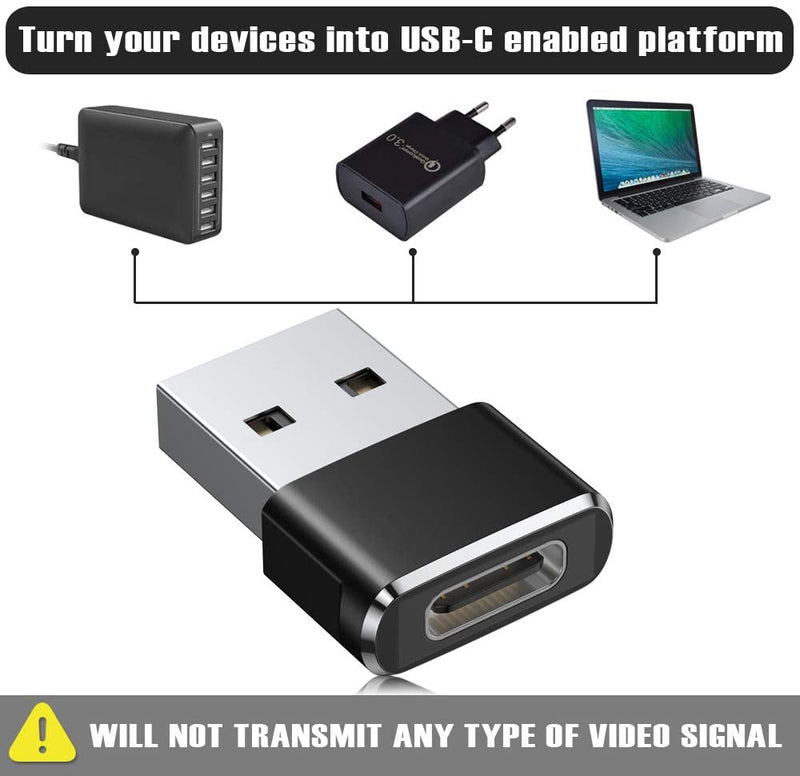 USB C Female to USB Male Adapter for iPhone 11 12 Mini Pro Max, Airpods iPad 8th, Samsung Galaxy and more - Pack of 2