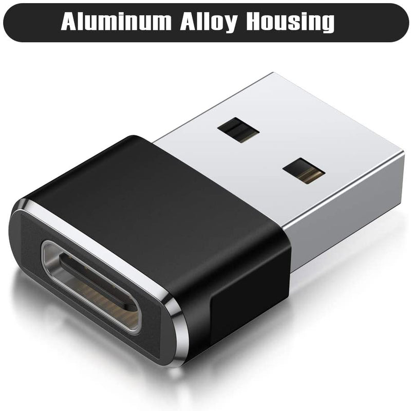 USB C Female to USB Male Adapter for iPhone 11 12 Mini Pro Max, Airpods iPad 8th, Samsung Galaxy and more - Pack of 2