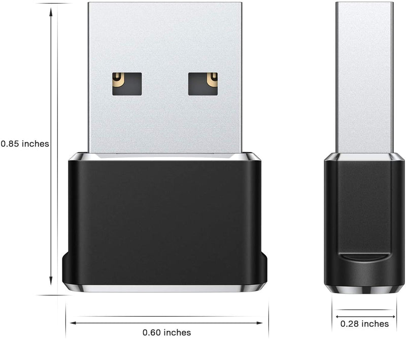 USB C Female to USB Male Adapter for iPhone 11 12 Mini Pro Max, Airpods iPad 8th, Samsung Galaxy and more - Pack of 2
