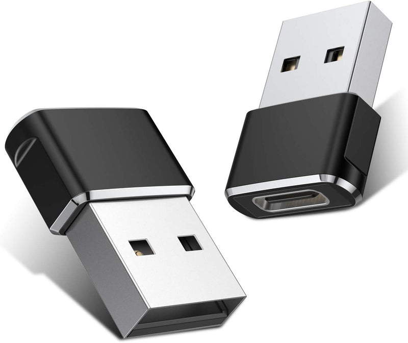 USB C Female to USB Male Adapter for iPhone 11 12 Mini Pro Max, Airpods iPad 8th, Samsung Galaxy and more - Pack of 2