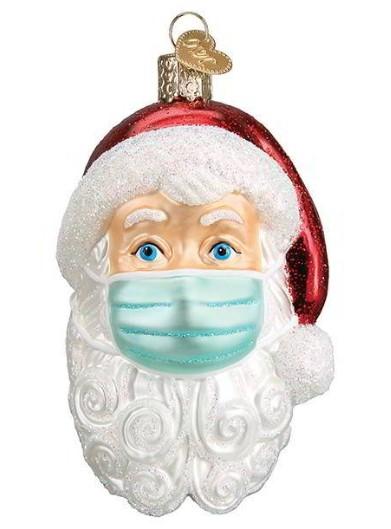 Santa Christmas Facemask Ornament 2020