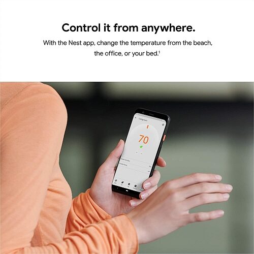 Google Nest Thermostat E - Programmable Smart Thermostat for Home - 3rd Generation (White)
