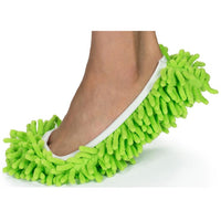 Microfiber Chenille Mop Slippers 1-Pair in Green