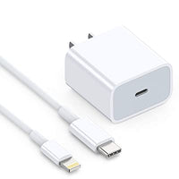 20W Fast Charger USB-C Power Adapter & Lightning Cable for Phone/iPad/Airpods