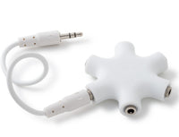 5 Port Multi AUX/Headphone Splitter in White
