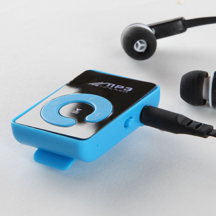 MP3 Player w/SD Card Expansion Slot & Mirror Front in Blue