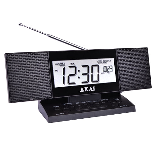 Akai Stereo Alarm Clock Radio in Black (CEU1300 Autoset FM PLL )