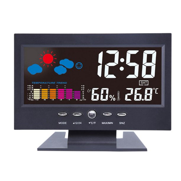 Digital Weather Station Thermometer & Hygrometer Clock