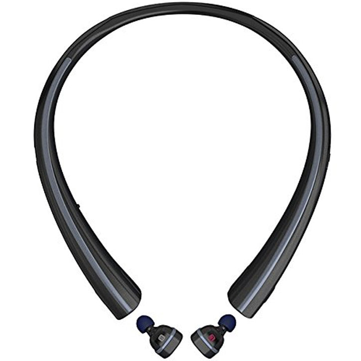 LG Tone Free HBS-F110 Wireless Bluetooth Earbuds with Charging Neckband in Black