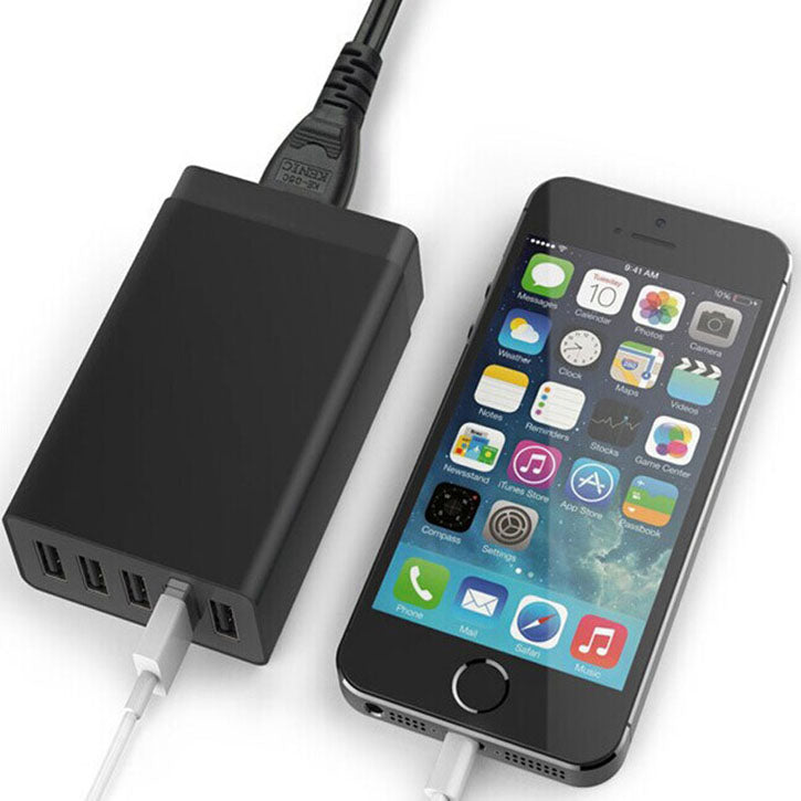 iTD Gear Universal 40W Power 5-Port Super Fast USB Desktop Charger in Black