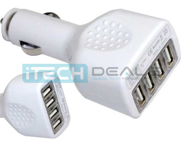 Baytek High Output 4 Port USB Car Travel Charger