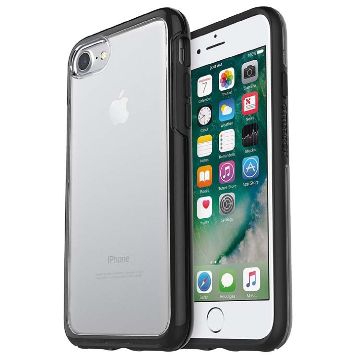 OtterBox Symmetry Clear Series Case for iPhone 8 / 7 in Black Crystal (Clear/Black)