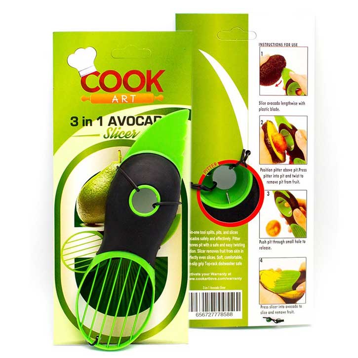Avocado Slicer Kitchen Tool in Black and Green