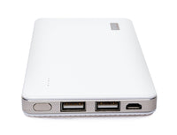 Coosh Faux Leather 10000mAh Portable Charger External Battery Power Bank in White