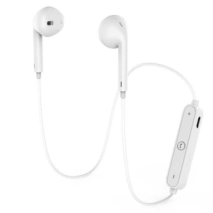 Baytek Wireless Bluetooth 4.1 Noise Cancelling Sweat Proof Earbuds In White