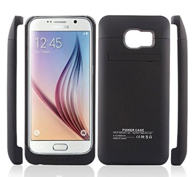 Battery Pack Case For Samsung Galaxy S6 Edge in Black