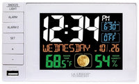 La Crosse Technology C87061 Color Dual Alarm Clock with USB Charging Port