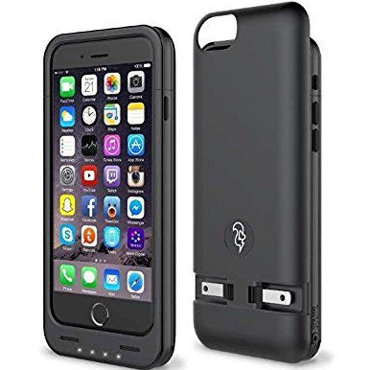 Squirl MFI Apple Certified iPhone Extended Battery Protective Case for iPhone 6/6S in Black
