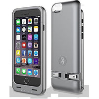 Squirl MFI Apple Certified iPhone Extended Battery Protective Case for iPhone 6/6S in Space Gray/Silver
