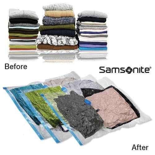 3 Piece Set: Samsonite® Large Vacuum Clothing Storage Bags - Airtight, Waterproof & Reusable