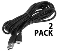 2 PACK: Universal 10 FOOT Micro USB Sync & Charge Data Cables Black