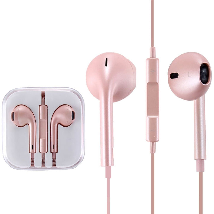 iPhone 5/6 Style Earpods with Remote & Mic in Rose Gold