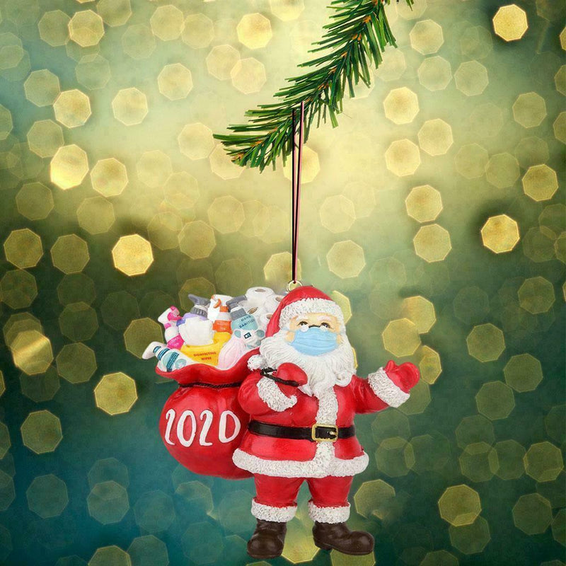 Santa Wearing Mask Christmas Tree Ornament 2020